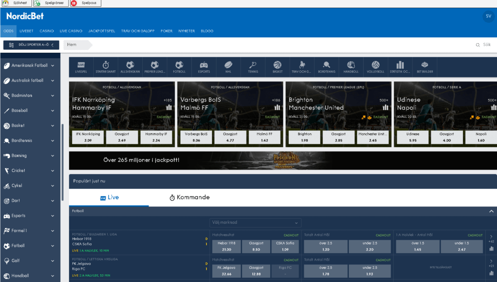 NordicBet odds